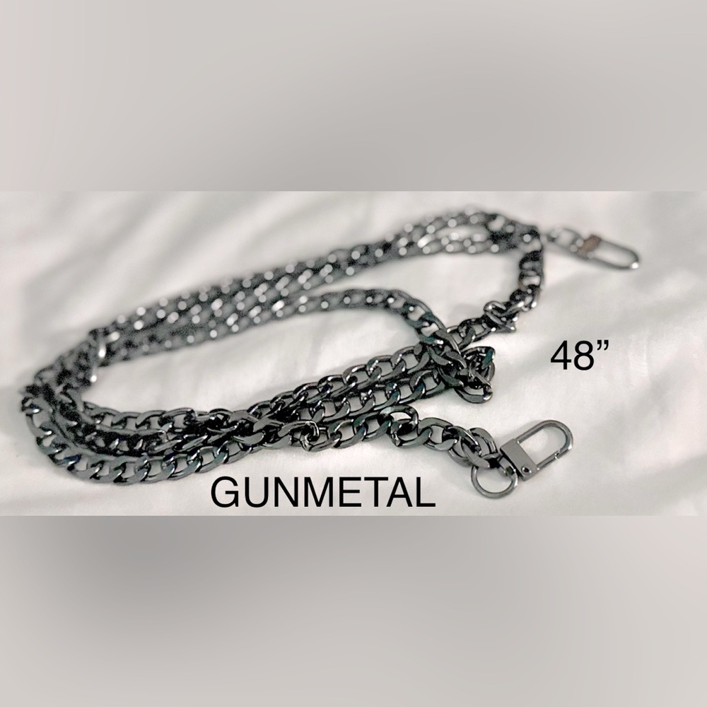 GUNMETAL CROSSBODY REPLACEMENT CHAIN STRAP